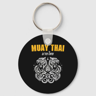 Sak Yant Muay Thai Art Tattoo Twin Tiger Kickboxin Key Ring