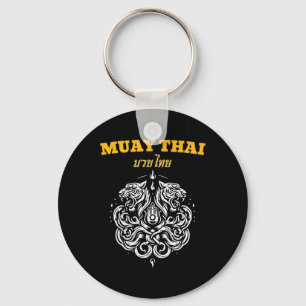 Sak Yant Muay Thai Art Tattoo Twin Tiger Kickboxin Key Ring