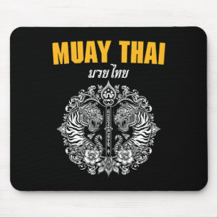 Sak Yant Muay Thai Art Tattoo Twin Tiger Kickboxin Mouse Pad