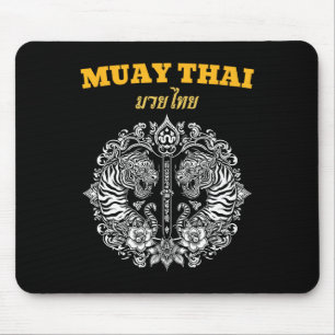 Sak Yant Muay Thai Art Tattoo Twin Tiger Kickboxin Mouse Pad