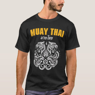 Sak Yant Muay Thai Art Tattoo Twin Tiger Kickboxin T-Shirt