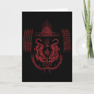 Sak Yant Muay Thai Kickboxing Tattoo Asian Cultura Card