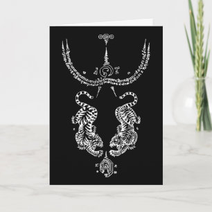 Sak Yant Muay Thai Kickboxing Tattoo Asian Cultura Card