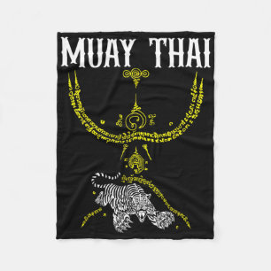Sak Yant Muay Thai Kickboxing Tiger Tattoo Asian C Fleece Blanket