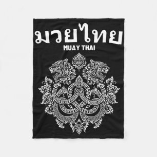 Sak Yant Muay Thai Mma Tattoo Twin Tiger Martial A Fleece Blanket