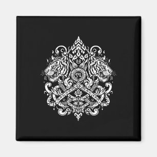 Sak Yant Muay Thai Mma Tattoo Twin Tiger Martial A Magnet