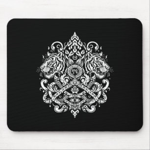 Sak Yant Muay Thai Mma Tattoo Twin Tiger Martial A Mouse Pad
