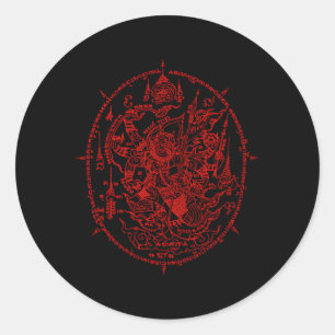 Sak Yant Thailand Tattoo Magical Thai Tattoos Thai Classic Round Sticker