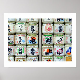 Sake Casks of Ise Shrine, Japan Poster