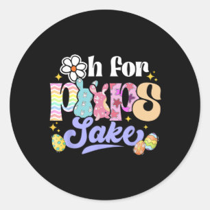 Sake Funny Easter Bunny Print Gles Happy Easter Wo Classic Round Sticker