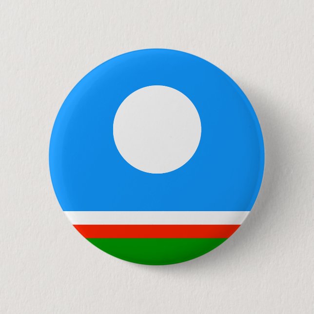 Sakha Flag 6 Cm Round Badge (Front)