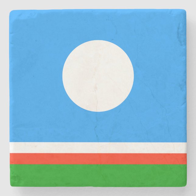Sakha Flag Stone Coaster (Front)