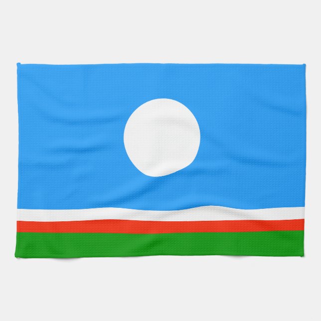 Sakha Flag Tea Towel (Horizontal)