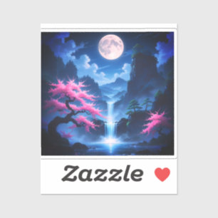 Sakora tree -Moonlit Waterfall with Cherry-nature