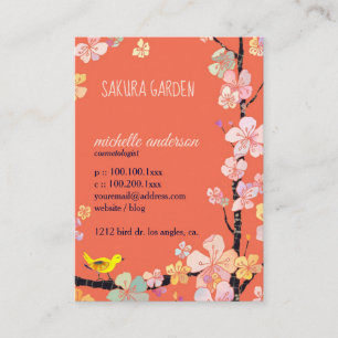 Sakura Bird Cosmetologist Business Card