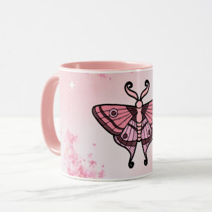 Sakura Bliss, Pink Moth, Sakura Background Mug
