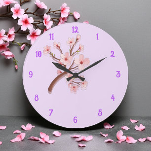 Sakura Blossom Branch Round Clock