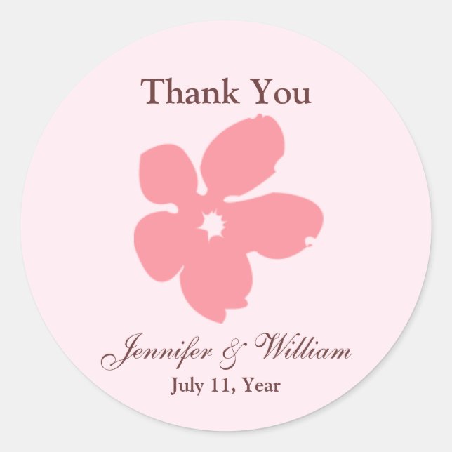 Sakura Blossom Silhouette Favour Stickers (Front)