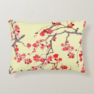 Sakura Blossom Watercolor Seamless Pattern Decorative Cushion