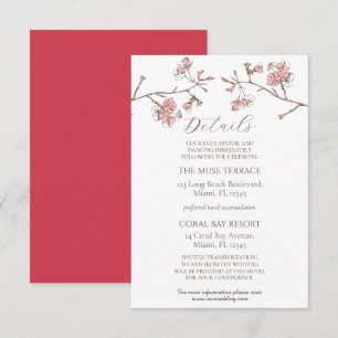 Sakura Blossom Wedding Enclosure Details Card