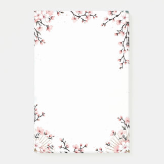 Sakura Blossoms and Fans Post-it Notes