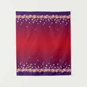 Sakura Blossoms - Ethereal Red and Purple Tapestry