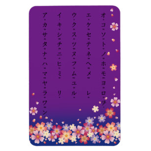Sakura Blossoms Katakana Japanese Purple Magnet