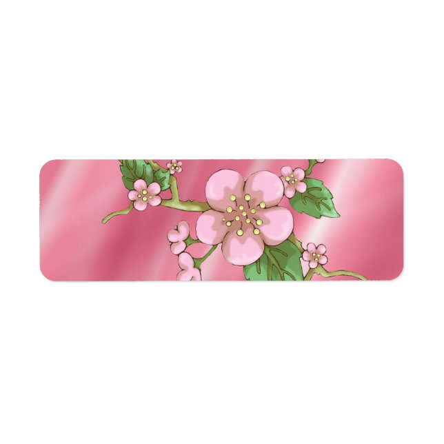 Sakura Blossoms Return Address Label (Front)