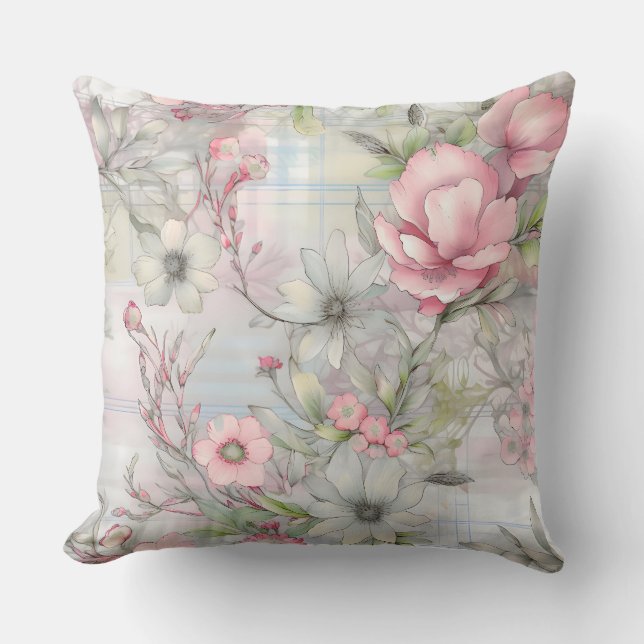 Sakura Blush Serenade Botanical Cushion (Front)