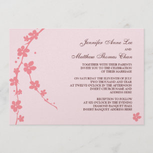 Sakura Branch Silhouette Invitation