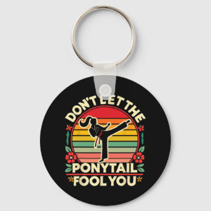 Sakura Butterfly Karate Girl Don't Let The Ponytai Key Ring