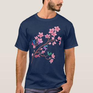 Sakura Cancer Fighter Ribbon Cherry Blossom Cancer T-Shirt