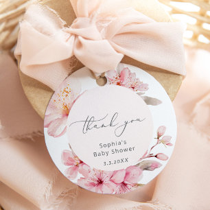 Sakura cherry blossom baby shower favour tags