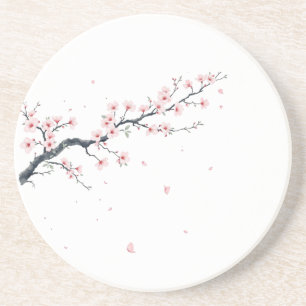 Sakura Cherry Blossom Branch Sandstone Coaster