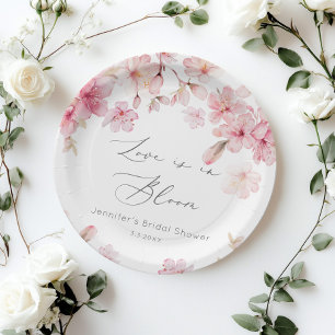 Sakura cherry blossom bridal shower paper plate