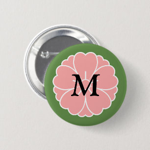 Sakura Cherry Blossom Crest: Monogram 6 Cm Round Badge