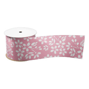SAKURA  Cherry blossom floral pattern Satin Ribbon