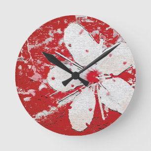 Sakura cherry blossom floral print round clock