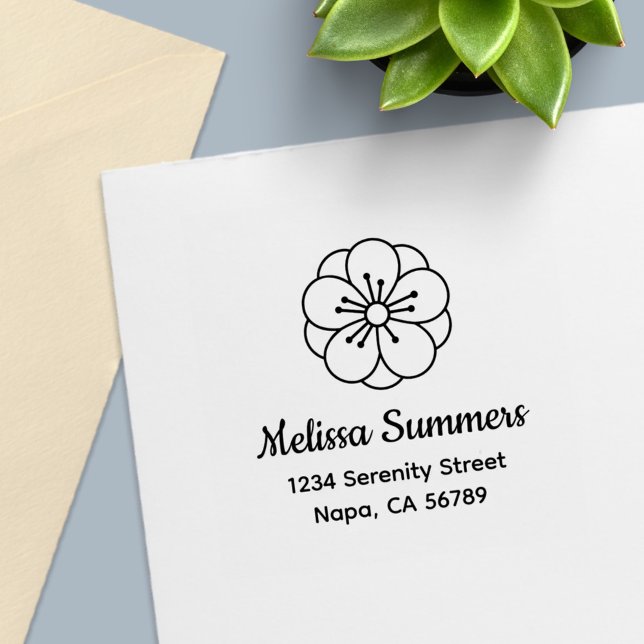 Sakura Cherry Blossom Flower Address Self-inking Stamp (Creator Uploaded)