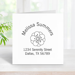 Sakura Cherry Blossom Flower Arch Address Rubber Stamp