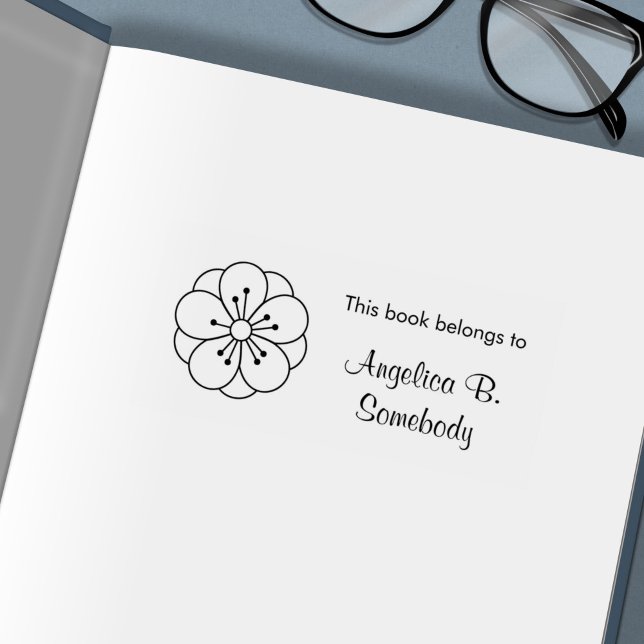 Sakura Cherry Blossom Flower Bookplate Self-inking Stamp (Creator Uploaded)