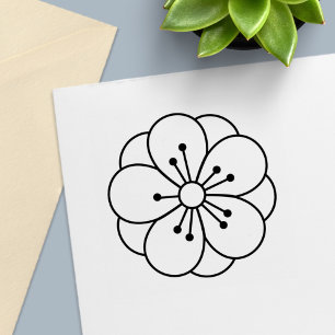 Sakura Cherry Blossom Flower Colour Me Self-inking Stamp