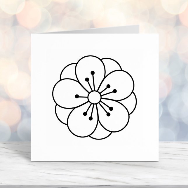 Sakura Cherry Blossom Flower Colour Me Self-inking Stamp (Creator Uploaded)