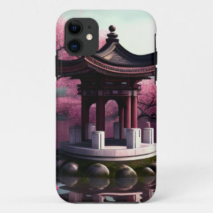 Sakura Cherry Blossom Garden Shrine Pond Japanese iPhone 11 Case