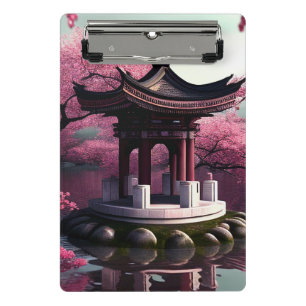 Sakura Cherry Blossom Garden Shrine Pond Japanese Mini Clipboard