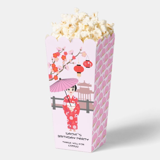 Sakura Cherry Blossom Japanese Girl Birthday Party Favour Box (Popped)