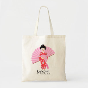 Sakura Cherry Blossom Japanese Girl Birthday Party Tote Bag