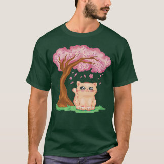 Sakura Cherry Blossom Kitty Cat Kitten Japanese Ka T-Shirt