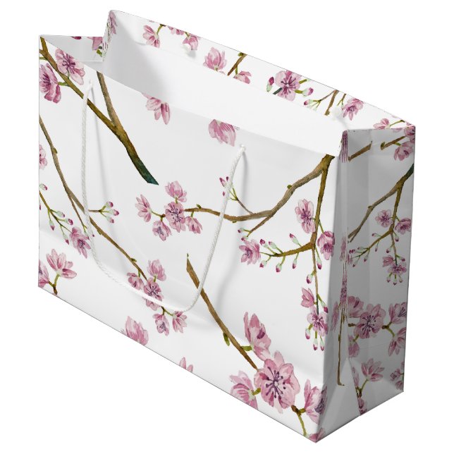 Sakura Cherry Blossom Large Gift Bag (Front Angled)