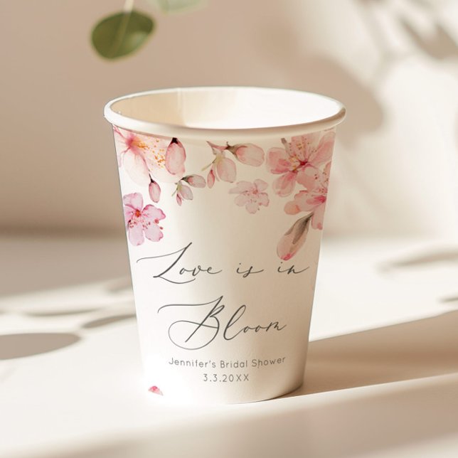 Sakura cherry blossom love is in bloom bridal paper cups (Creator Uploaded)